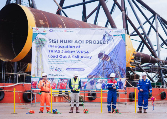 Pertamina Hulu Mahakam Gelar Sail Away Jacket Pertama Proyek Sisi Nubi AOI