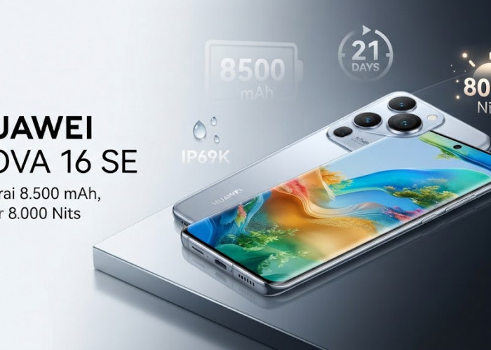 Baterai Raksasa 8.500 mAh dan Layar Super Terang 8.000 Nits: Intip Spesifikasi Gahar Huawei Nova 16 SE Terbaru