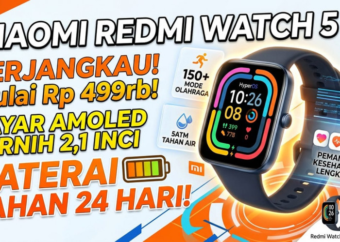 Smartwatch Murah Redmi Watch 5 Bawa Layar AMOLED Super Cerah dan Baterai Awet 24 Hari