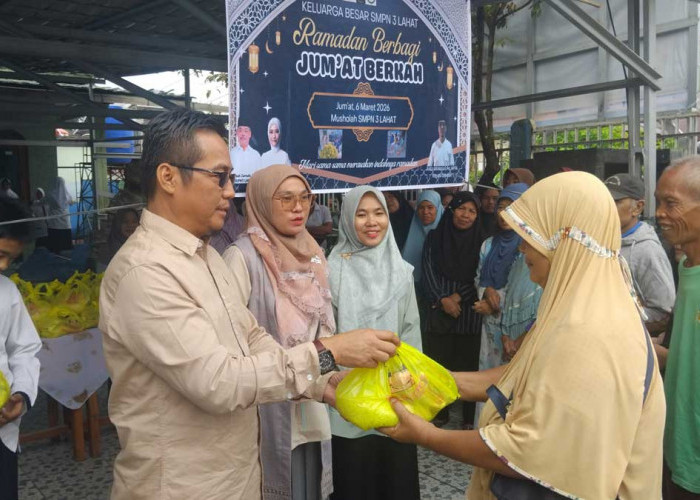 Patut Dicontoh! Lewat Sistem Kupon, Pembagian 300 Sembako SMPN 3 Lahat Berjalan Tertib dan Humanis