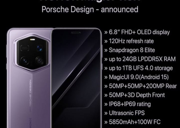 Hadir Dengan Desain Lebih Mewah! Intip Spesifikasi HP Horor Magic 7 RSR Porsche yang Resmi di Rilis!