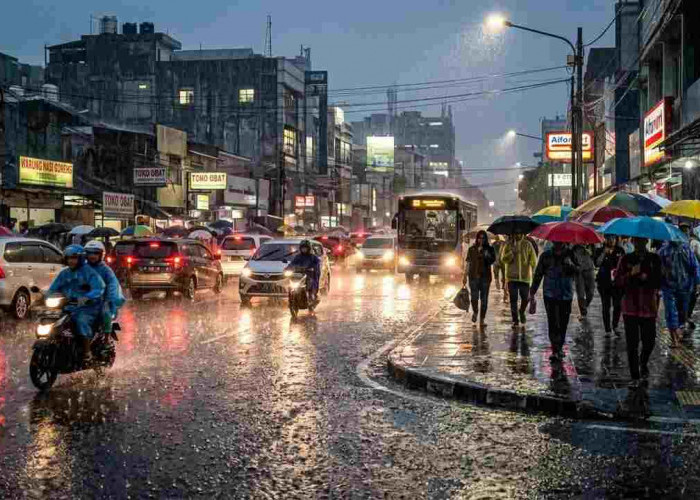 Prakiraan Cuaca Sumsel Hari Ini: Hujan Ringan Merata, PALI dan Prabumulih Waspada Petir