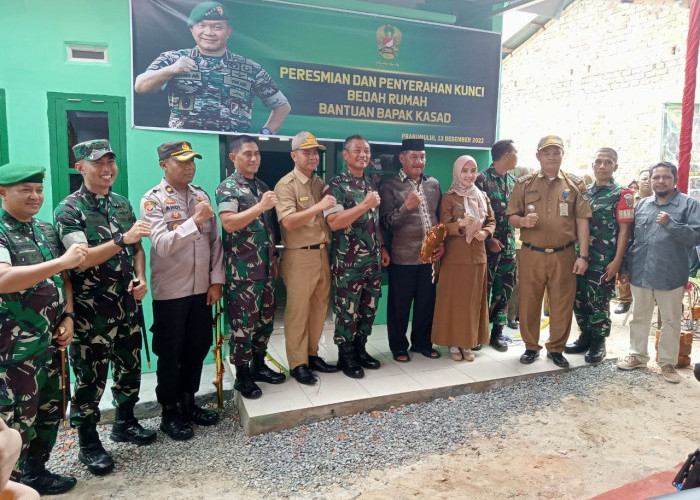 Kasdam II Sriwijaya Resmikan Bantuan RTLH KSAD TNI 