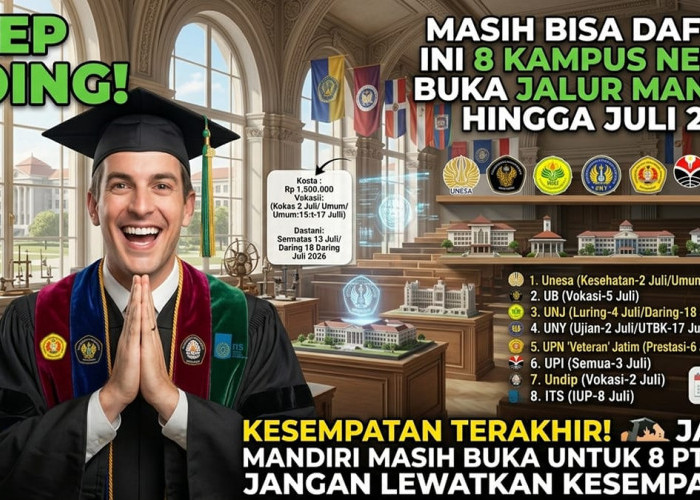Gak Lolos SNBT? Tenang, Deretan Kampus Negeri Ini Masih Buka Jalur Mandiri Nomor 3 Bisa Ujian dari Rumah