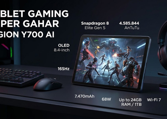 Skor AnTuTu Tembus 4,5 Juta! Lenovo Legion Y700 AI Resmi Rilis: Tablet Gaming Compact OLED 165Hz Paling Monste