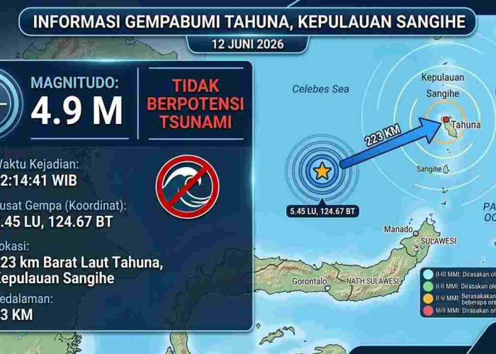 Tahuna Kembali Bergetar! Gempa M 4,9 Disusul M 4,0 dalam Kurang dari Satu Jam
