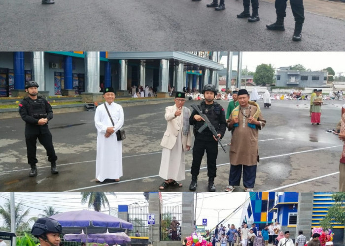 Satbrimob Polda Sumsel Batalyon B Pelopor Amankan Pelaksanaan Salat Idul Adha di TOM Kota Lubuklinggau
