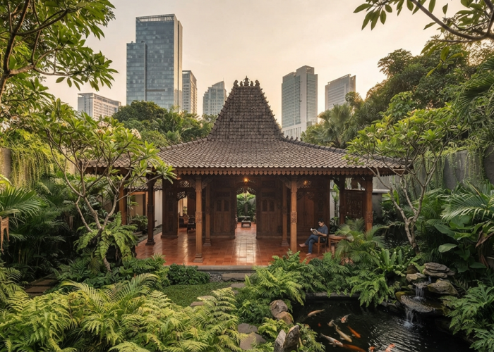 Rumah Gaya Jogja: Oase Tradisional yang Menyejukkan di Tengah Kemewahan Jakarta Modern