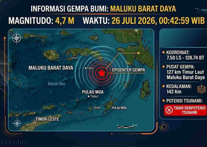 Gempa Beruntun Guncang Indonesia Minggu Dini Hari, Terkuat M 4,7 di Maluku Barat Daya
