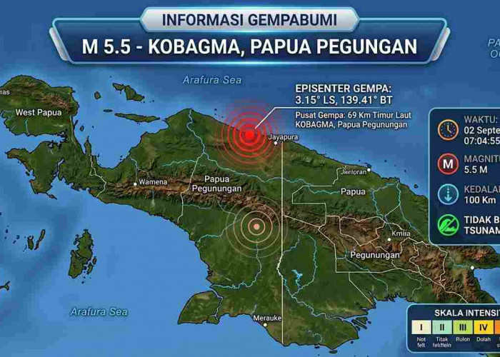 Pagi-Pagi Papua Diguncang Gempa M5,5, BMKG: Tak Berpotensi Tsunami