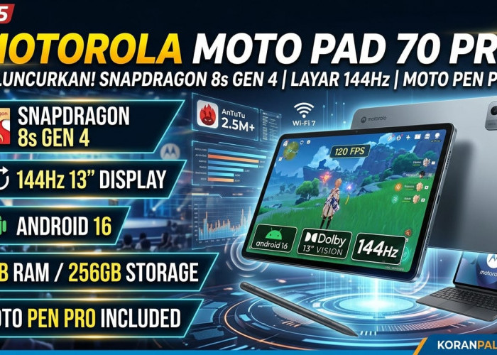 Bikin Kompetitor Ketar-ketir, Motorola Moto Pad 70 Pro Hadir Gendong Snapdragon 8s Gen 4 dan Layar Mewah 3,5K