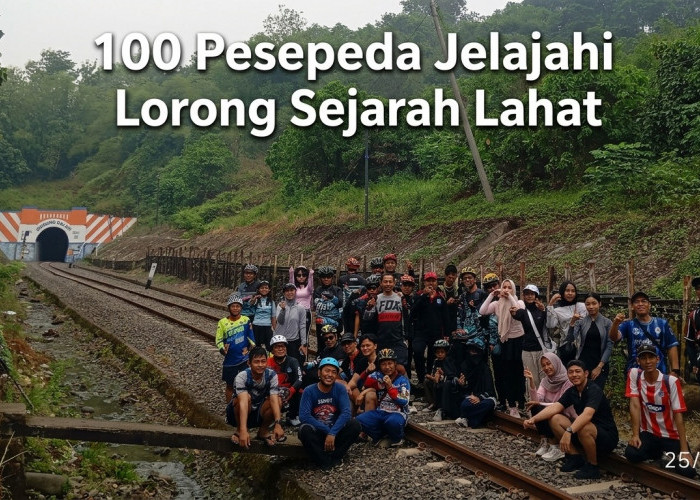 Keren Abis! 100 Pesepeda Jelajahi Lorong Sejarah Lahat, dari Terowongan Gunung Gajah hingga Bangunan Kolonial