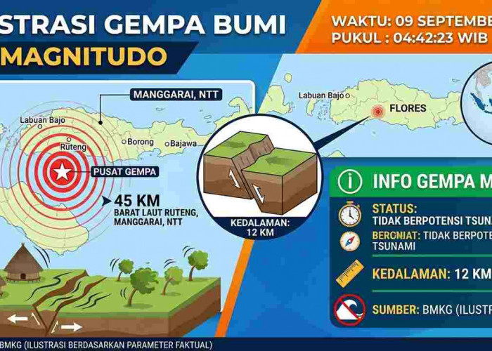 Gempa Masih Terjadi di NTT Pagi Ini, Getaran Terkuat M4,7 di Ruteng