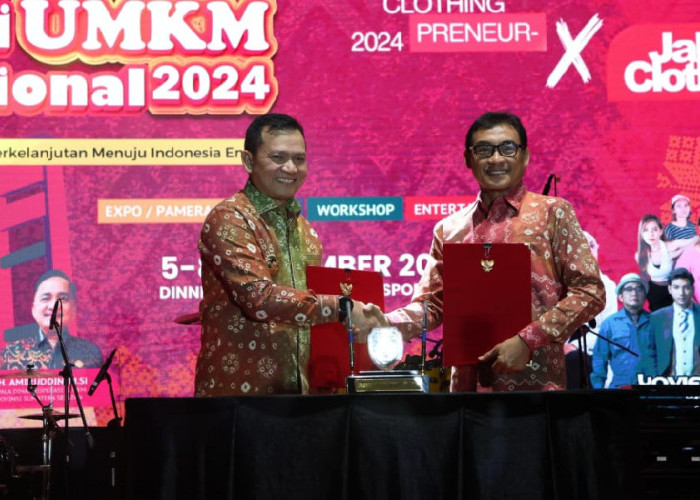 Pj Gubernur Sumsel Langsung Hadiri Pucak Peringatan Hari UMKM Nasional 2024