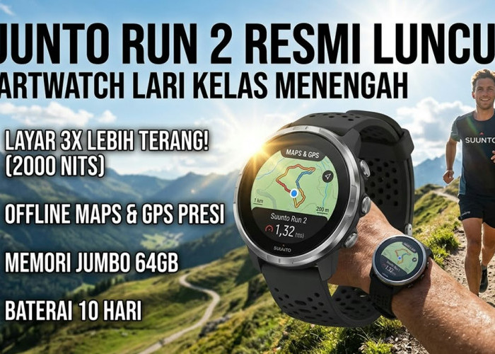 Layar 3x Lebih Terang dan Peta Tanpa Internet! Ini Spesifikasi Suunto Run 2 yang Siap Manjakan Pelari