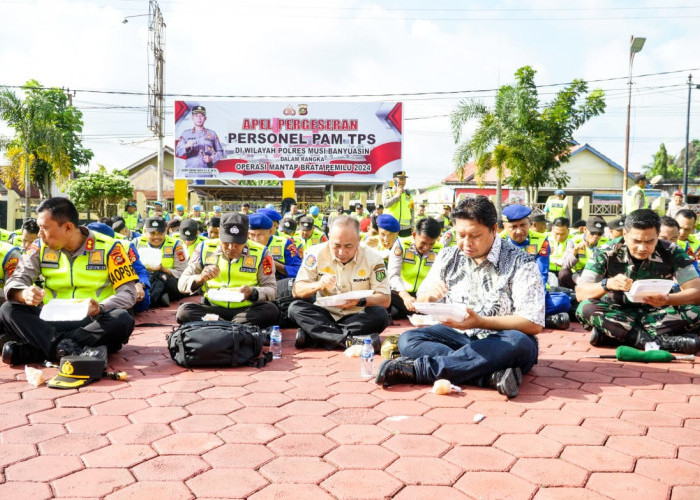 Pj Bupati Muba Bersama Forkopimda Cek Kesiapan Personel Pengamanan TPS Pemilu 2024