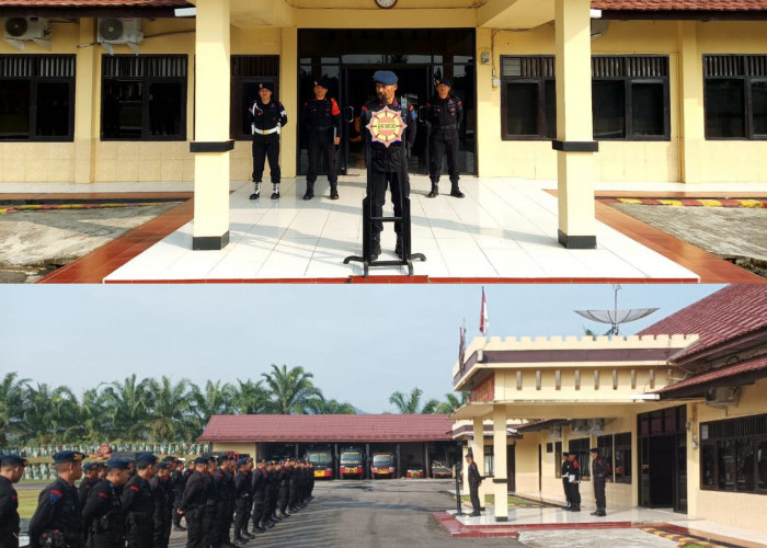 Akhir Pekan, Personel Satbrimob Polda Sumsel Batalyon B Pelopor Tetap Laksanakan Apel Pengecekan