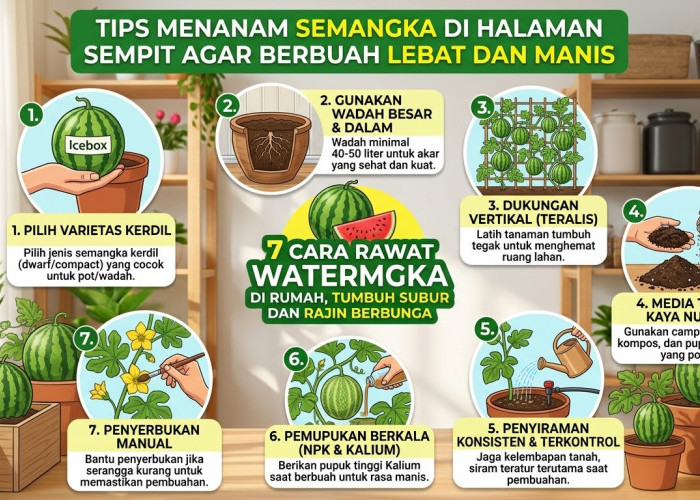 Trik Hemat Tempat! Cara Menanam Semangka Vertikal di Rumah Supaya Buahnya Besar dan Nggak Gampang Busuk