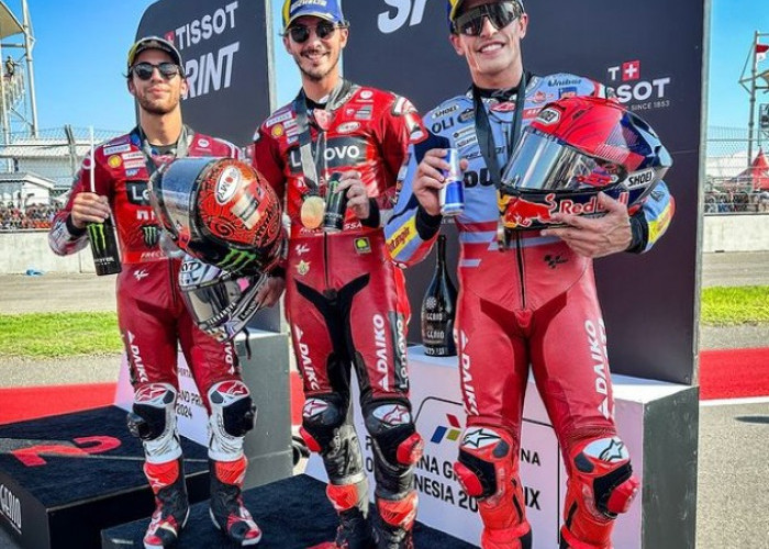 Hasil Sprint Race MotoGP Indonesia 2024, Pecco Bagnaia Podium 1, Jorge Martin Finish Posisi 10