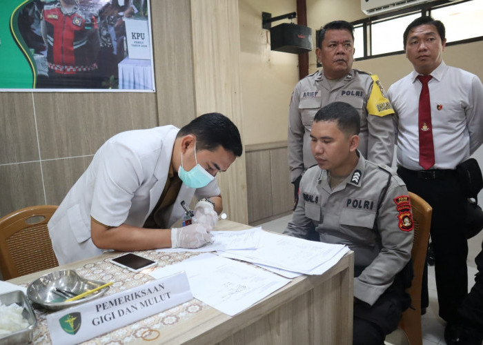 Tim Polres Lubuklinggau Kroscek Kesehatan Personel Pengamanan TPS