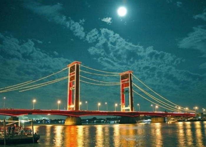 Termegah dan Eksotis, Jembatan Terpanjang di Sumatera Selatan Ini Dibangun dari Hasil Rampasan Perang