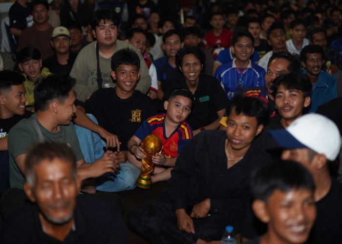Heboh Semifinal Prancis vs Spanyol! Penonton Nobar TVRI Sumsel Meluber hingga Luar Creative Hub