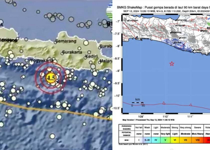 Gempa Susulan 4.5 M Guncang Gunung Kidul Yogyakarta, Episentrum Berada di Lautan