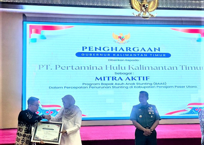 Berpartisipasi Turunkan Angka Stunting, Pertamina Hulu Kalimantan Timur Terima Penghargaan dari BKKBN Kaltim