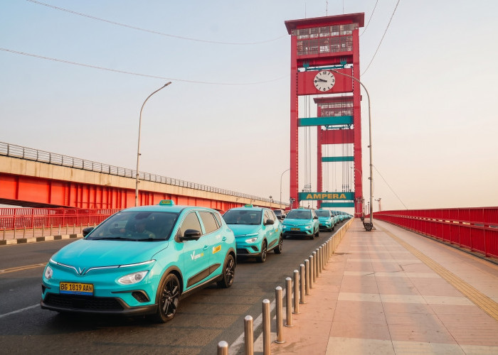 Green SM Resmi Mengaspal di Palembang, Naik Taksi Listrik Bisa Gratis hingga Rp50 Ribu!