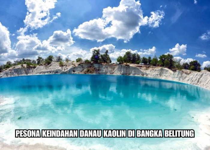 Liburan Asyiknya ke Destinasi Wisata Danau Kaolin di Bangka Belitung, Airnya Berwarna Biru Bikin Terpukau