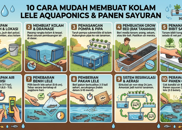 Lahan Sempit Bukan Halangan: 10 Langkah Mudah Bikin Kolam Lele Sekaligus Kebun Sayur Sistem Akuaponik di Rumah