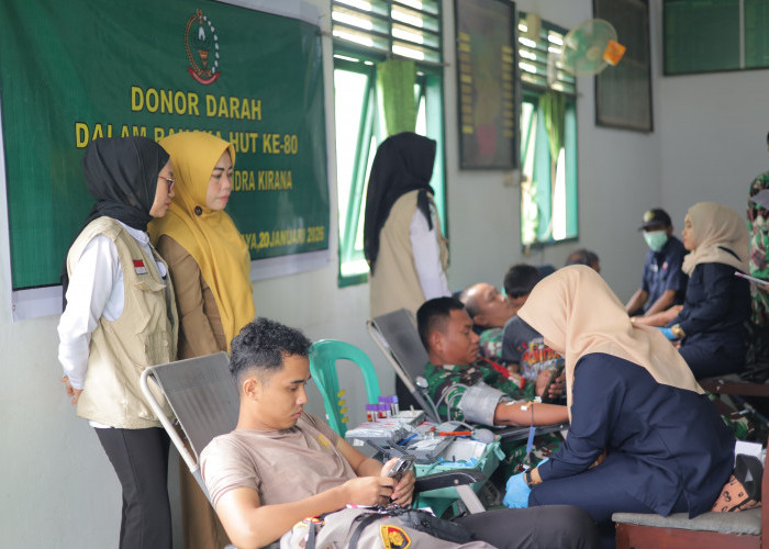 Donor Darah HUT Persit Ke-80 Kumpulkan 36 Kantong Darah
