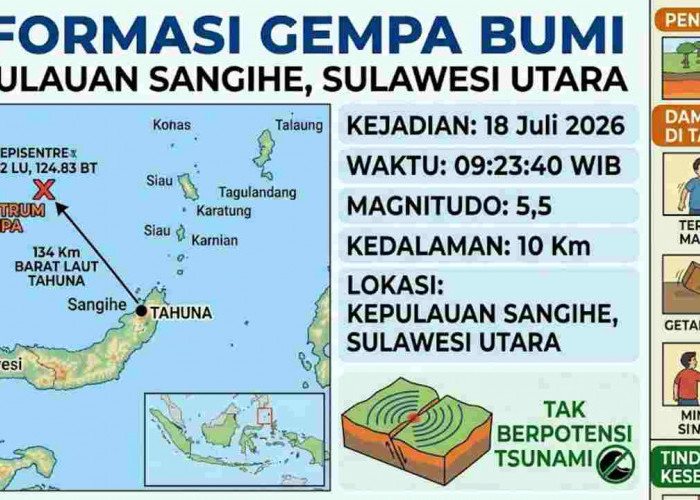 Gempa Magnitudo 5,5 Guncang Kepulauan Sangihe, BMKG Pastikan Tak Berpotensi Tsunami