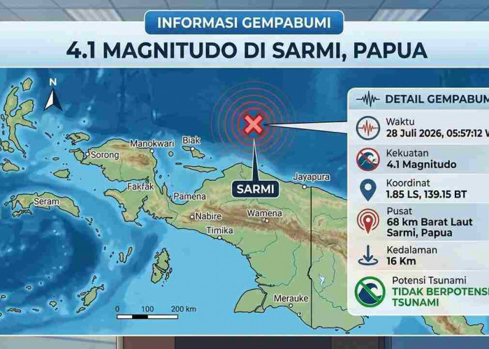 Sarmi Papua Diguncang Gempa M4,1 Pagi Ini, BMKG Pastikan Tak Berpotensi Tsunami