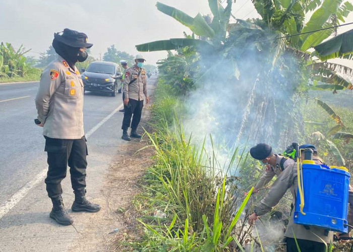 Turun Langsung ke Lokasi Titik Api: Kapolres Ogan Ilir Pimpin Pemadaman Karhutla di Jalan Lurus