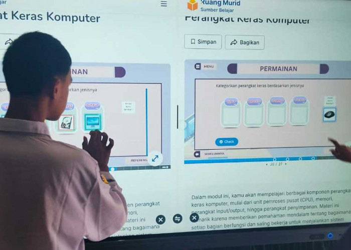 Gak Pakai Papan Tulis Lagi? SMPN 3 Lahat Kini Terapkan Belajar Digital Gunakan Smart TV