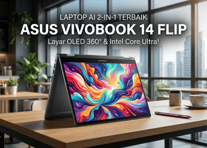 Laptop Copilot+ PC Berprosesor Intel Core Ultra Seri 3: Intip Spesifikasi Gahar ASUS Vivobook 14 Flip TP3407AA