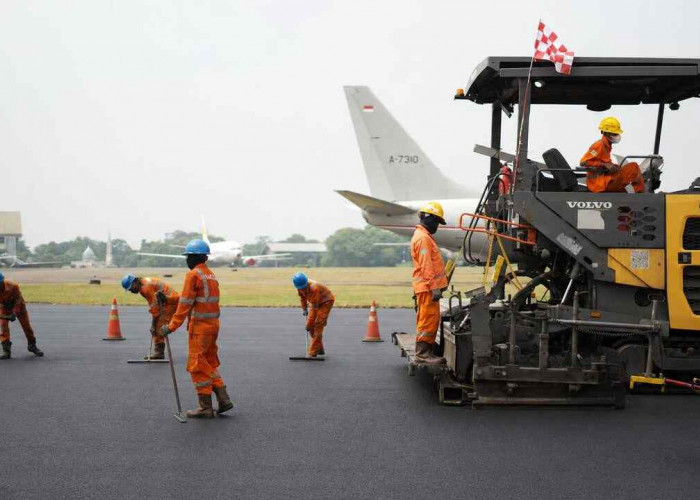  HKA Aspal Ulang Apron Bandara Halim Perdanakusuma, Rampung Kurang dari Sepekan