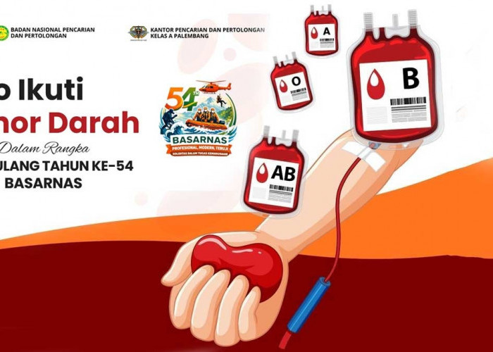 HUT Basarnas, Kantor SAR Palembang Ajak Warga Donor Darah Bersama Personel SAR