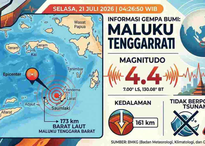 Indonesia Timur Diguncang Rentetan Gempa Pagi Ini, Terkuat M4,4 di Maluku