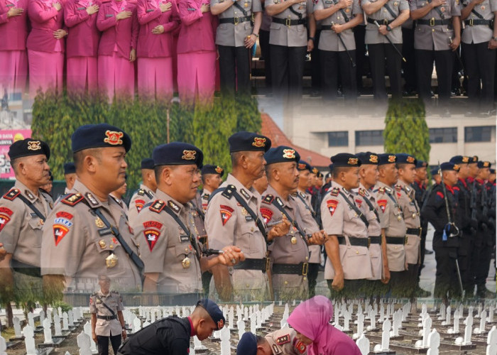 Danyon Satbrimob Polda Sumsel Batalyon B Pelopor Ziarah Makam Pahlawan di Palembang