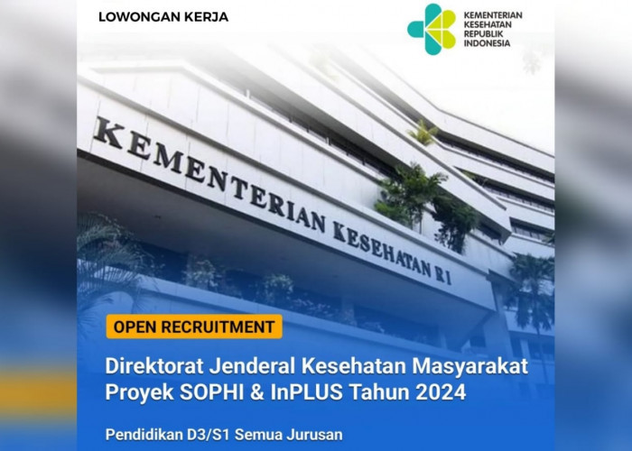 Lowongan Kerja Kemenkes RI Melalui Direktorat Jenderal Kesehatan Masyarakat Proyek SOPHI dan InPLUS Tahun 2024