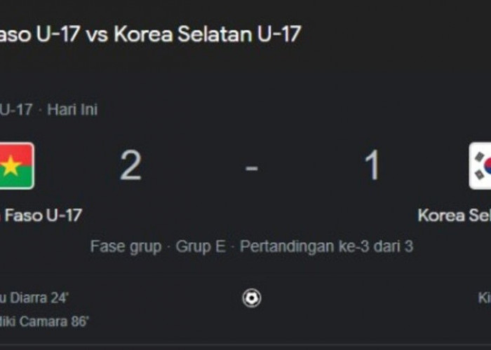 Menang 2-1 Lawan Korea Selatan U17, Burkina Faso U17 Gagal Lolos 16 Besar Piala Dunia U17 2023