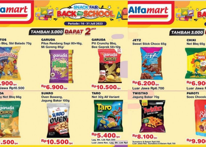 KATALOG Promo Alfamart Hingga 31 Juli 2023, Tambah Rp3.000 Dapat 2 Pcs Snack