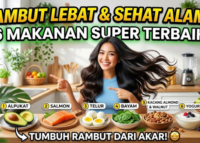 Rambut Lebat dan Sehat Alami! 6 Jenis Makanan Super Terbaik yang Ampuh Merangsang Pertumbuhan Rambut dari Akar