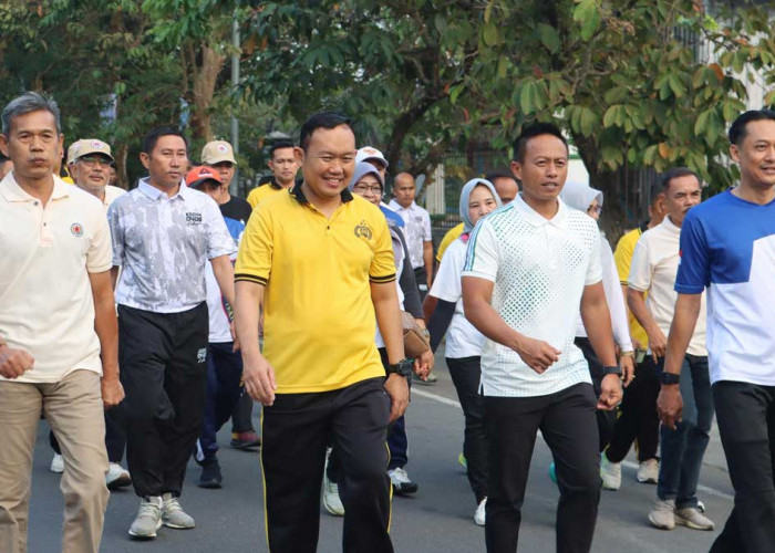 Perkuat Soliditas Lintas Instansi, Polres Lahat Gelar Olahraga Bersama Demi Amankan Kamtibmas Kondusif