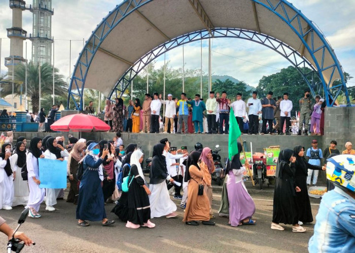Sambut Berkah Ramadhan, Ribuan Umat Islam di Lubuklinggau Gelar Pawai Akbar