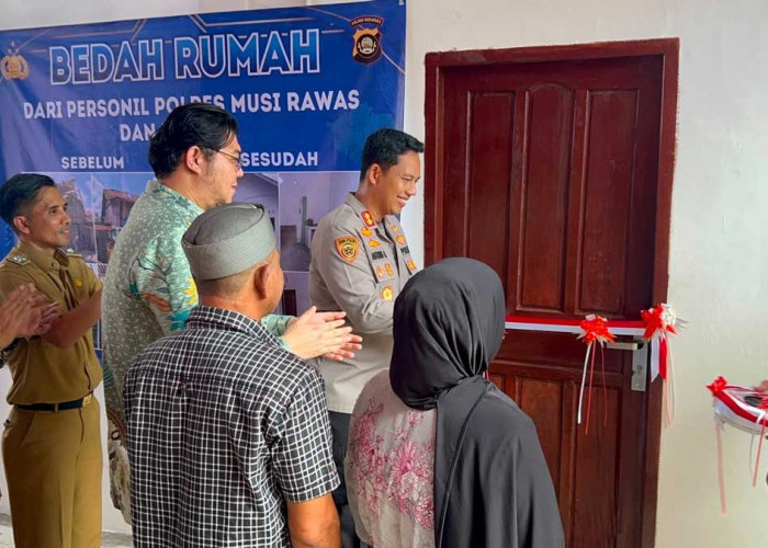 Polres Musi Rawas Gandeng PT SMS Serahkan Bantuan Bedah Rumah untuk Warga Kurang Mampu