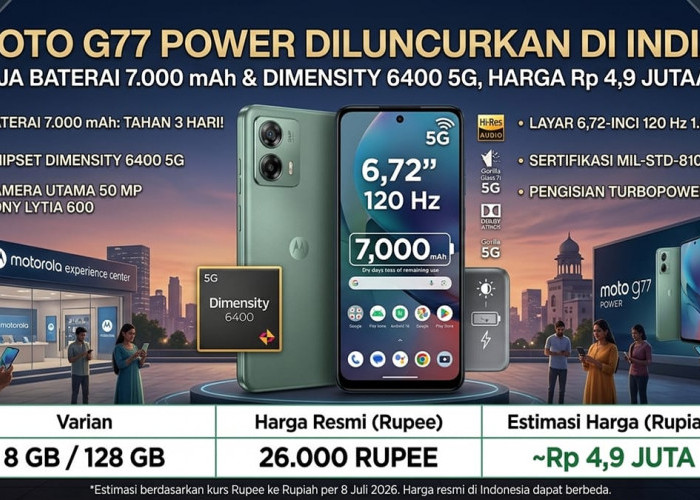Baterai 7.000 mAh, Motorola Moto G77 Power Resmi Meluncur: Sekali Cas Bisa Tahan 3 Hari