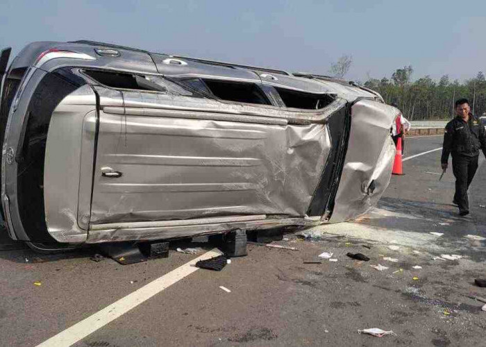 Rombongan KONI Ogan Ilir Kecelakaan Parah di Jalan Tol Indra-Prabu